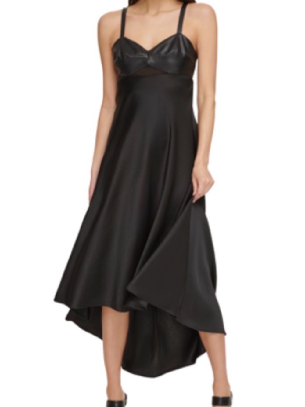 DKNY Mixed-Media MIDI Slip Dress | 10